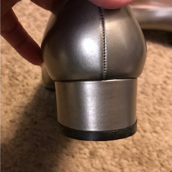 Salvatore Ferragamo Women's Francesca Pewter Metallic Calfskin Loafers - Picture 4 of 10